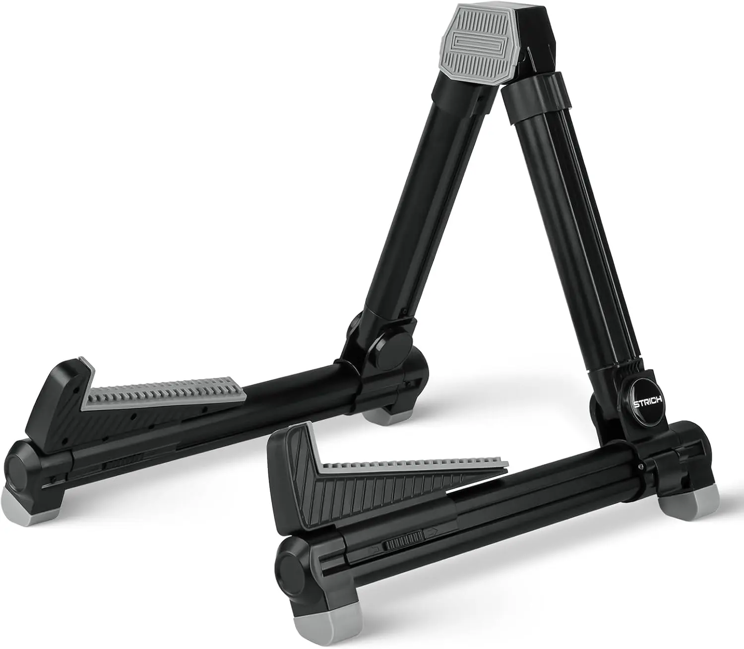 STRICH Guitar Stand, Adjustable, Aluminum Alloy A-Frame Folding Portable Stand, Suitable for Acoustic Guitars, Electric Guitars, Electric Basses, Ukuleles, Mandolins, and Banjoes, Black