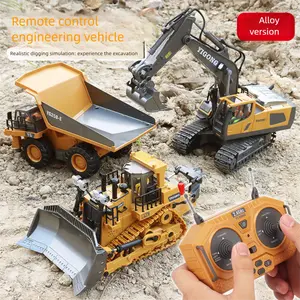 Remote Control Alloy Excavator Toy With 680 Degree Rotating Cab LED Lights And Rechargeable Battery For Kids Construction Play stress relief desk toy new toy