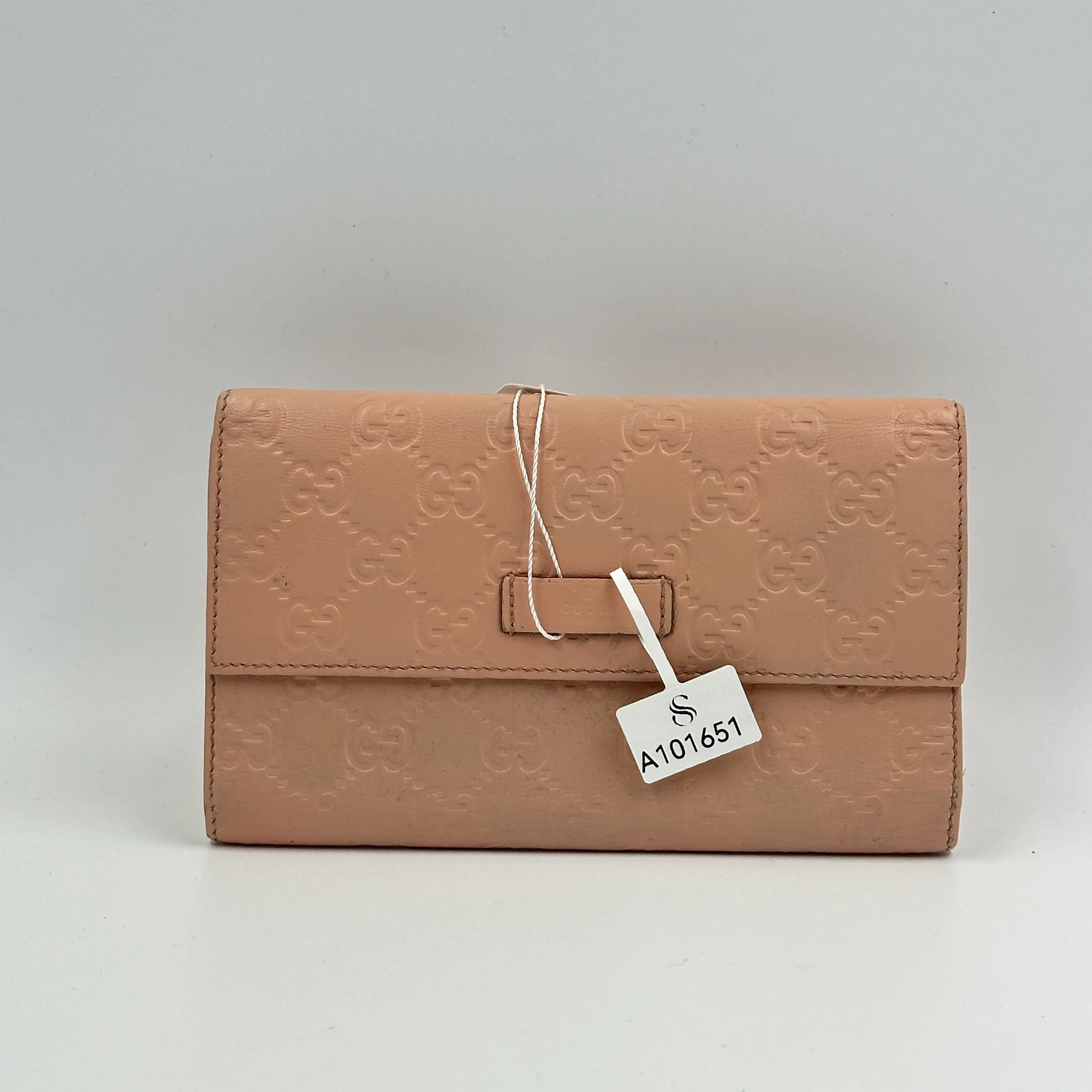 Pre-owned GUCCI Microguccissima Signature wallet A101651