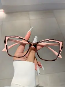 Simple Cat Eye Frame Eyeglasses for Everyday Use, Basic Flat Frame Fashion Eyeglasses for Women & Men, Fashion Eyeglasses for Work, Daily Clothing Decor, Perfect for Student Daily Use, Casual Eyeglasses, Fashionable Frames Glasses