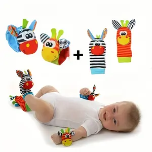 Newborn Cartoon Animal Wrist Bell Rattle Socks, Cute and Comfortable Indoor Socks for Kids, Colorful and Diverse Styles, Gift Doll Watches for Boys and GirlsChristmas stocking stuffers,Christmas stocking stuffers