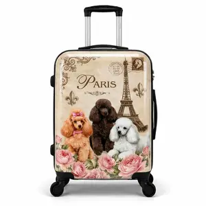 World Traveler Chariot Paris Poodles Dog Lover 20-Inch Carry-On Hardside Expandable Spinner Luggage with TSA Lock