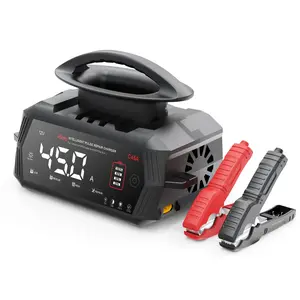 45Amp Smart Car Battery Charger, 6V/12V/24V Automotive Charger, Lead-Acid Battery, LiFePO4 Battery Maintainer with LCD Display, Trickle Charger, for Lawn Mower, Motorcycle, AGM, STD, Gel, EFB,etc