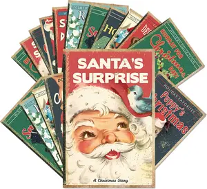 Christmas Book 40 Pack Retro Christmas Greeting Cards Vintage Xmas Cards with Envelopes Stickers Santa Claus Snowman Blank Note Cards for All Occasions New Year Gift Giving 10 Design 4 x 6 Inch