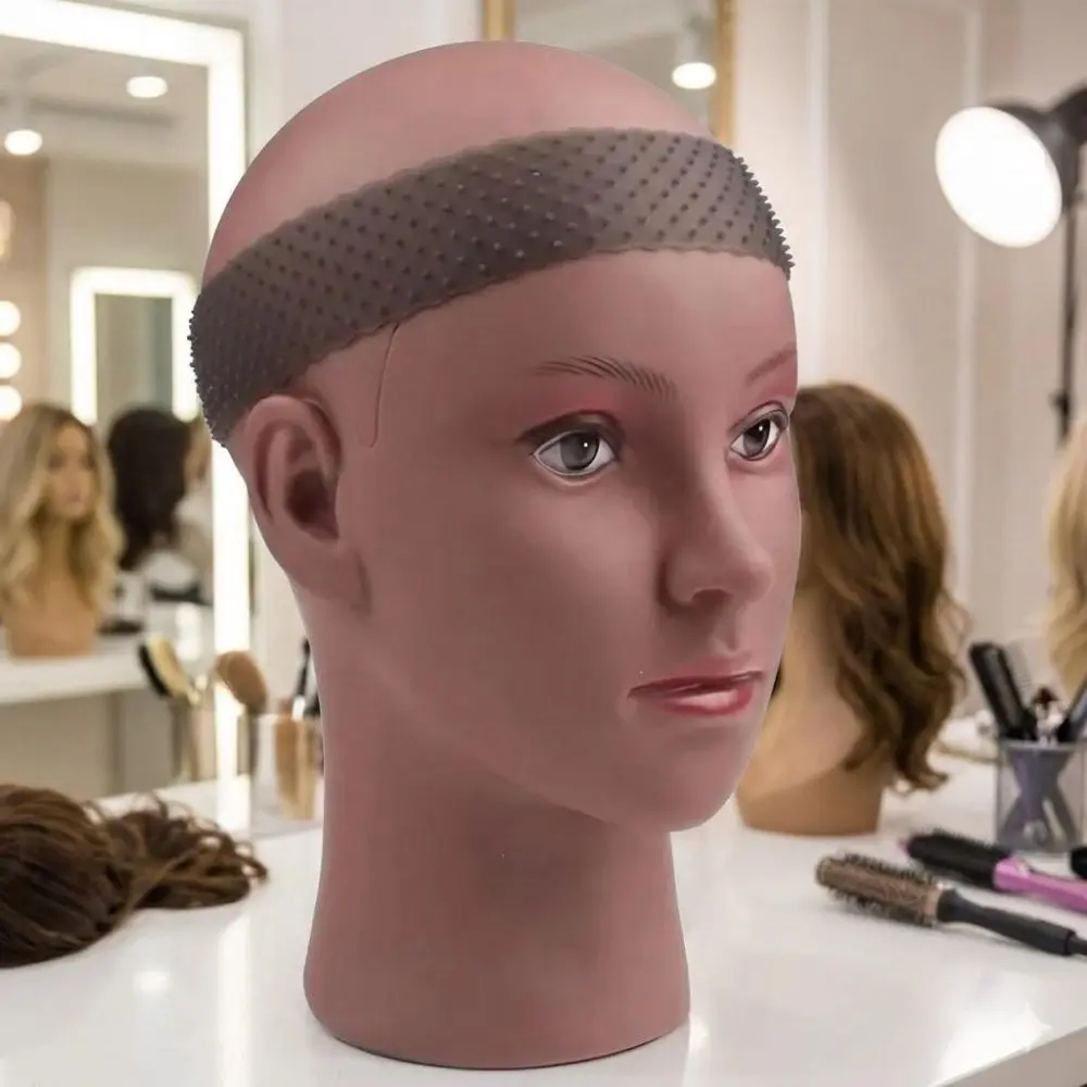 Adjustable Silicone Wig Band for Lace Front Wigs, High-Elasticity Non-Slip Headband, Comfortable Seamless Hair Base, Invisible Breathable Mesh, Washable Lightweight Wig Grip Accessory.