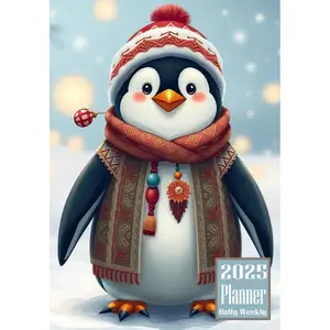 2025 Planner: Penguin Bird themed Cover Daily Weekly Diary 12 Month Calendar Vision board Schedule Organizer Goals Address Contact Notes Paperback – September 22, 2024