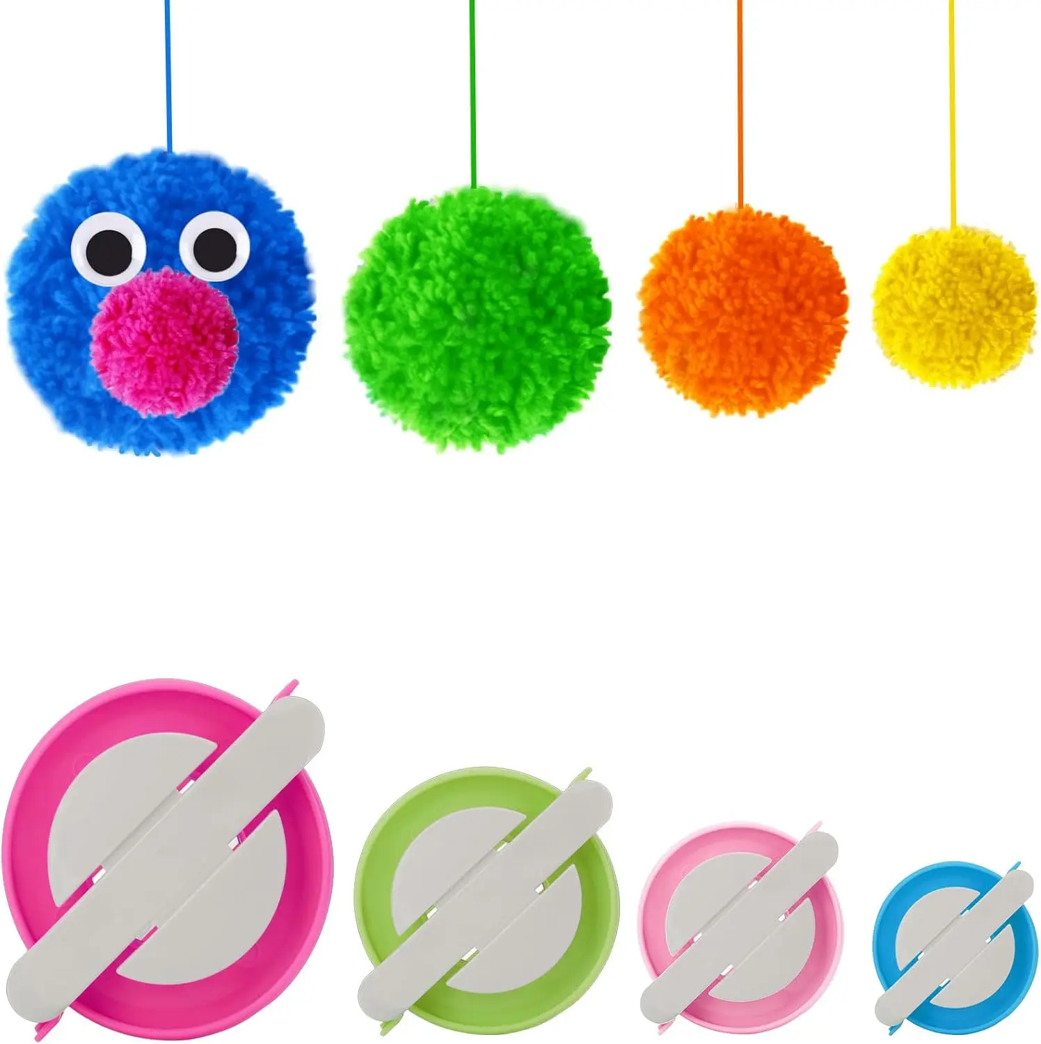 4 Sizes Pompom Pom-pom Maker for Fluff Ball Weaver  Craft DIY  Knitting Craft Tool Set Decoration by