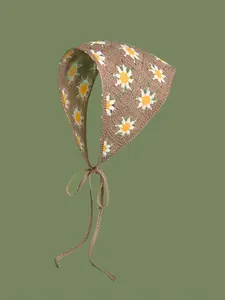 Women's Ditsy Floral Print Crochet Kerchief, Boho Style Hair Band for Women & Girls, Fashion Hair Accessories for Daily Wear