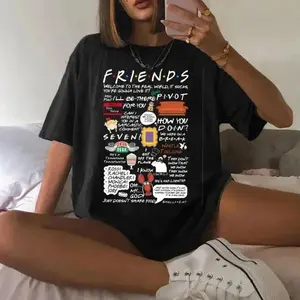 Friends Quotes Shirt, Friends Quotes Tv Show Characters Shirts, Friend Seriies Shirt, Anniversary Gift, 90s Nostalgia, Girls Shirt, Friends Fan Gift, How You Doin, Unisex Short Sleeve Tee Shirt Cotton Printed