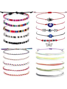 20PCS Friendship Evil Eye Anklet Bracelets For Women Men Colorful Woven Ankle Bracelets Adjustable Rope Braided String Bracelet Waterproof Handmade Thread Boho Anklet Solstice Anklet Summer Beach Anklets Handmade Jewelry