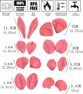 8 Set Flower Silicone Veining Mold Rose Veined Fondant Mold Gum Paste Peony Flower Mold Daisy Flower Plumeria Orchid Molds For Sugar Craft Cake Decorating Candy Polymer Clay Set - Home Improvement.