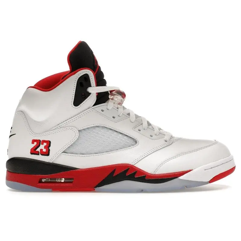 Jordan Men's 5 Retro Fire Red Black Tongue (2025), from StockX