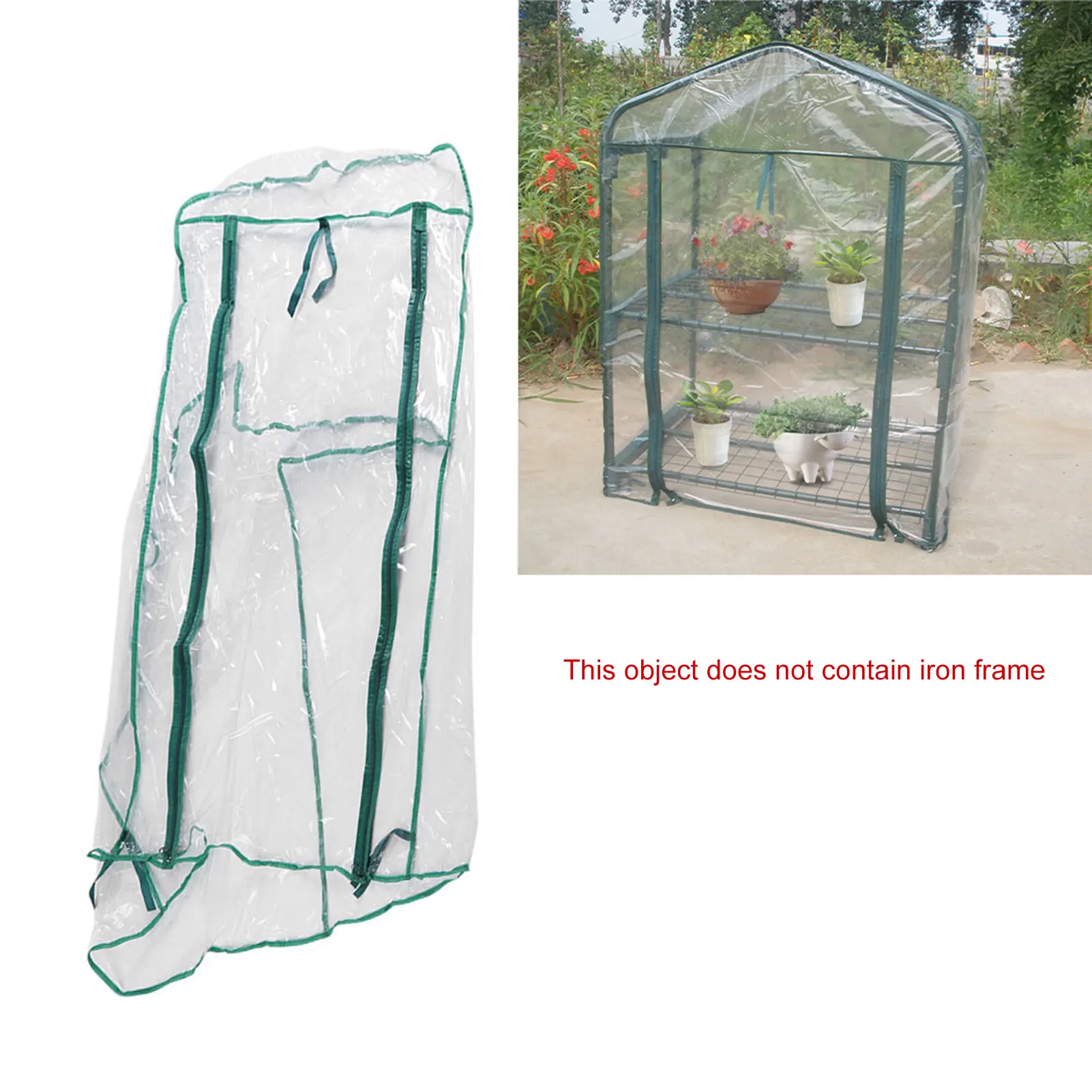 Mini Portable PVC Transparent Garden Greenhouse - Garden Supplies for Flower Planting, Sunlight Protection, Waterproof, Ventilation System, No Stand, Includes Portable Planters