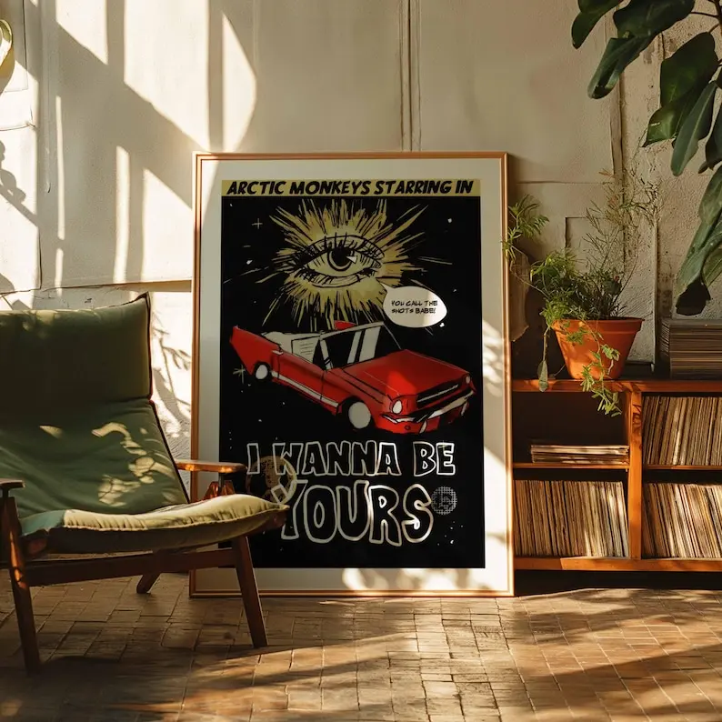 Arcticc Monkeys Pop Art Poster | Retro Comic Style Art | Printable Wall Art | Poster Unframe