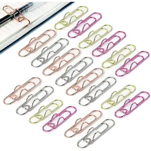 20 count Metal Pen Holder Clip for Notebook,  Grip Pen Clips Holder for Pens Under 0.5 Inch, 4 Colors (  Rose  Burgundy) Planner Accessories, Office & School Supplies