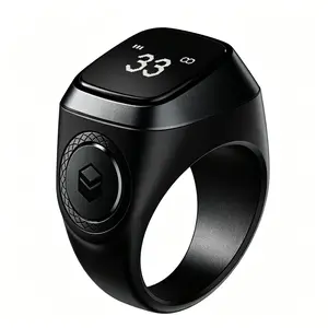 IQibla Smart Zikr Ring, Islamic Digital Tasbeeh Counter with Muslim Prayer Time Alerts, Vibration Reminder, Waterproof Smart Wearable Device