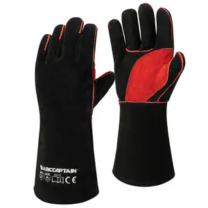 ARCCAPTAIN Cowhide Heavy Duty Construction Gloves, 16-in Thermal Long Sleeve Heat/Fire Resistant Welding Gloves for Stick, Mig, Tig Welding & Forge Use
