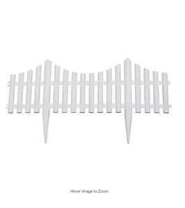 24 in. Resin Picket Garden Fence (18-Pack)