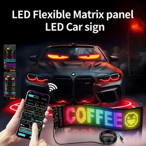 DAYBETTER Flexible LED Car Sign, USB 5V Bluetooth Matrix Panel, DIY Programmable Scrolling Light for Car, Party, Wedding & Festival