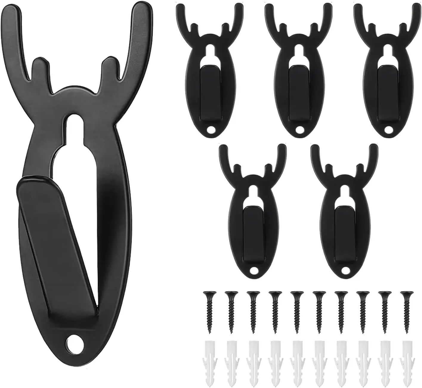 5-Piece Hangable Wall-Mount Hanger Tool Kit, Including Hanging Hooks & Fasteners, Multifunctional Home Organizer for Living Room, Bedroom Slatwall Hooks Picture Hooks