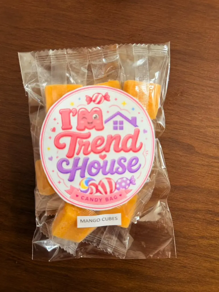 Mango Cubes Candy Bag | Sweet & Fruity Chewy Mango Candy | Individually Wrapped Snacks | I'M Trend House