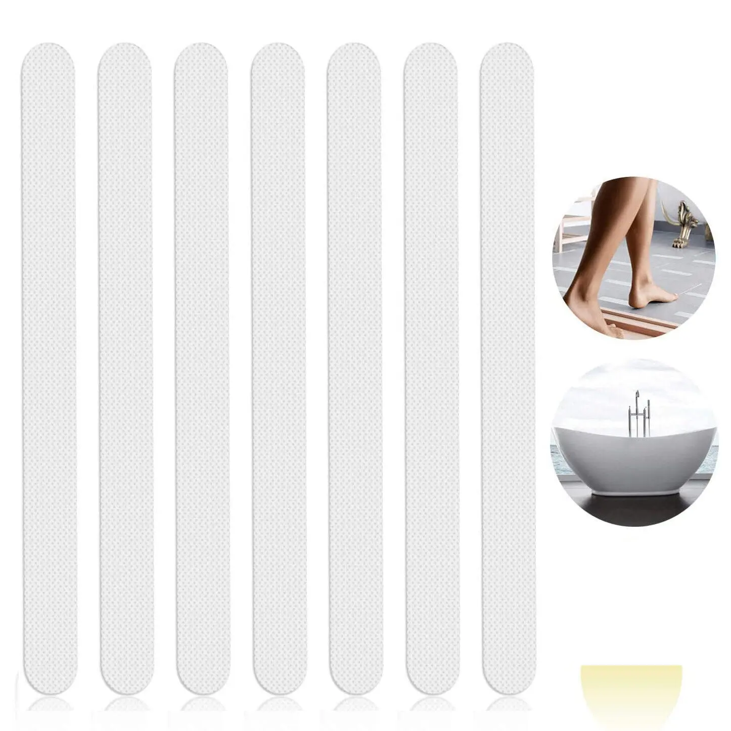 24PCs Acrylic Tile Material Anti-Slip Bath Tub Shower Stickers, Removable Safety Floor Treads That Adds Grip to Slippery Shower Floors, Secure Grip Tread, Seniorsafe Traction