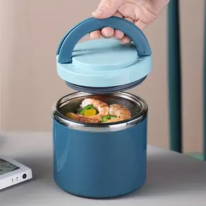 1pc Stainless Steel Insulated Lunch Box with Handle - Leak-Proof Stacking Design, Heat and Cold Isolation, Suitable for Offices, Schools, Camping, Picnics - Pink/Blue/Green - Excellent Gift Choice, Essential for Returning to School