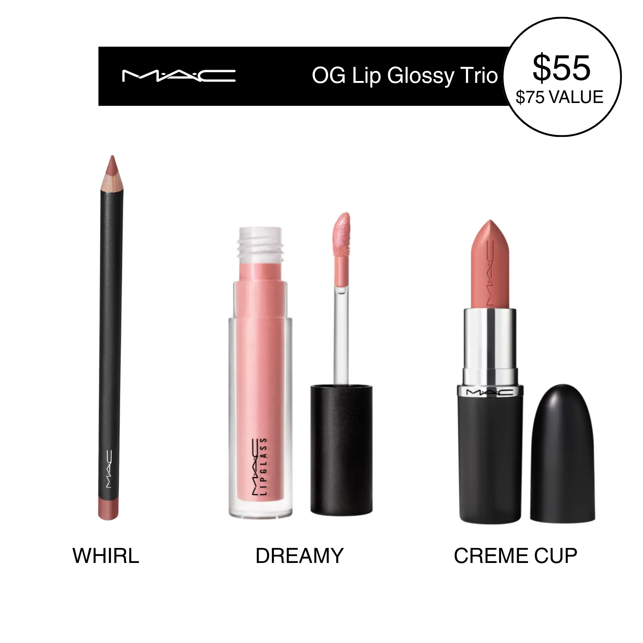 MAC OG Glossy Lip Trio – Sculpt, Fill & Shine Set