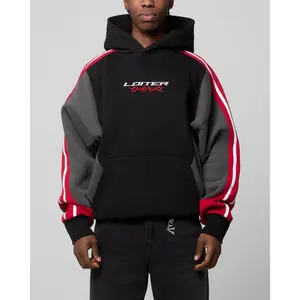 Loiter Hunter Patchwork Hoodie Black/Red