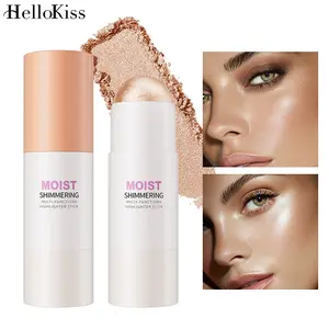 Moist Shimmer Highlight Stick, Sheer Glass-Like Glow with Buildable Radiance, Cream Makeup Stick for Face and Body, Portable Makeup Stick, Lightweight Buildable Glow for Makeup.