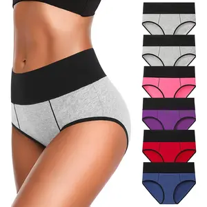 Eiggam Underwear for Women Cotton High Waist Panties Full Coverage Briefs Soft Strech Ladies Breathable Panties-Multi Pack