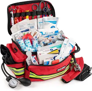 Scherber First Responder Fully-Stocked Professional Essentials EMT/EMS Trauma Kit with 200+ First Aid Supplies