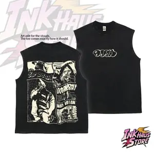 90's hip-hop street style Top, made in the USA, suitable for rappers and retro music lovers--100% Cotton Sleeveless Retro wash Tank Top