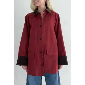 Windsor Corduroy Detail Barn Jacket in Sienna