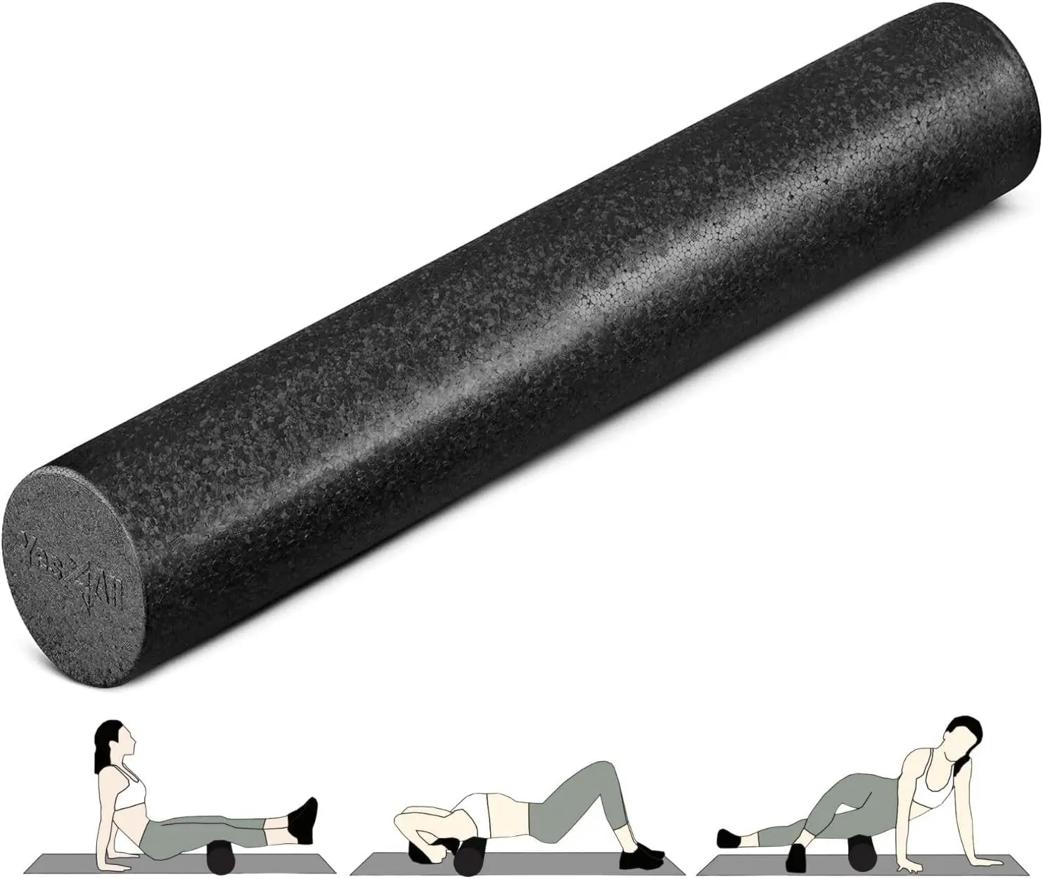 24-Inch High-Density Foam Roller for Yoga, Exercise, Physical Therapy, Muscle Recovery & Deep Tissue Massage