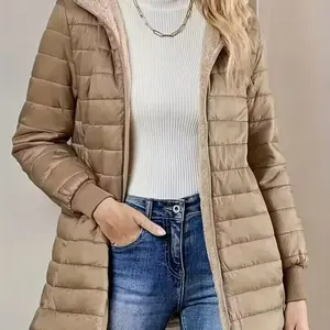 Women’s Shiny Puffer Coat – Mid-Length, Loose Fit, Down Filled