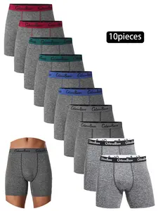 10pieces Set Mid-Long Brand Boxer Shorts for Men Comfortable Underwear Male Underpants Briefs Boxershorts Slips Panties Soft