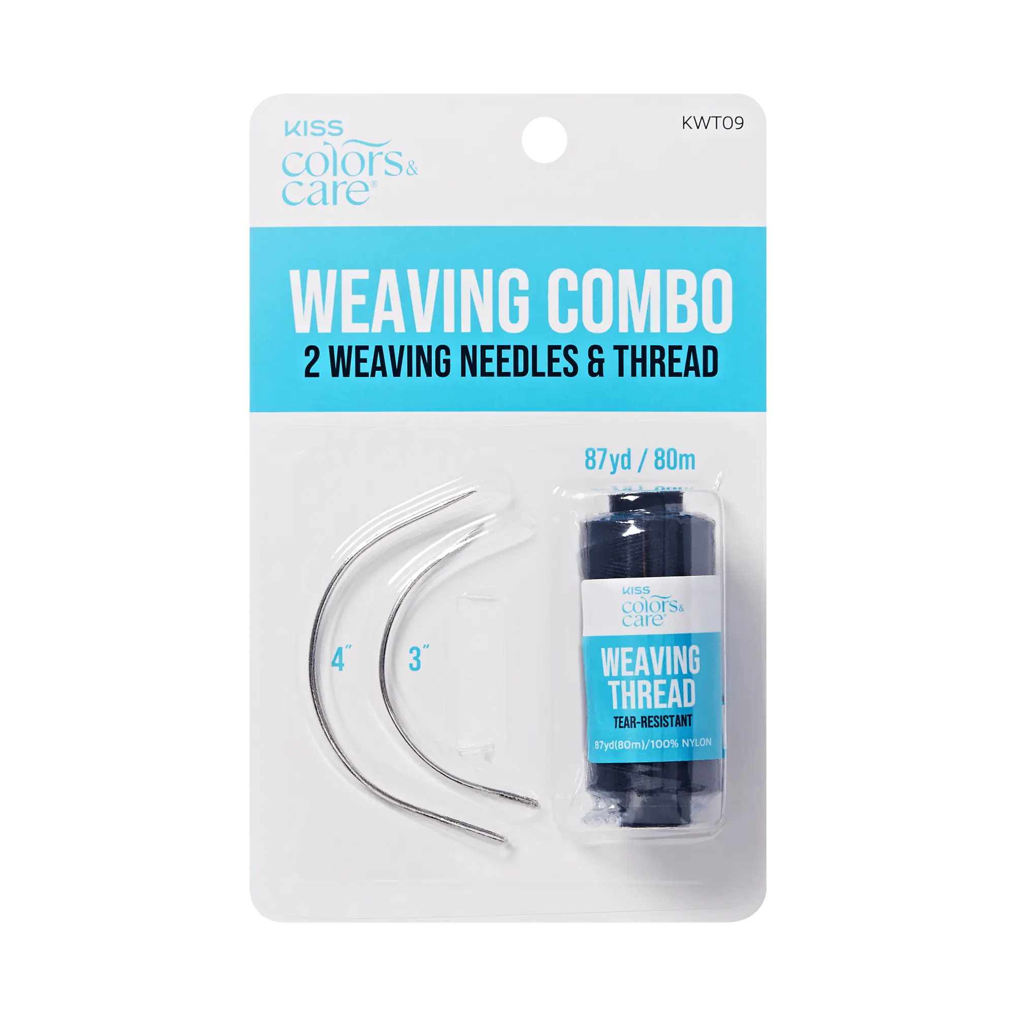 Kiss Colors & Care Weaving Combo Needle & Thread Set | 2 Needles, Weaving Kit, Hair Accessories