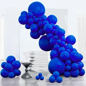 PartyWoo Royal Blue Balloon Arch Kit, 123pcs Assorted Sizes (18in, 12in, 10in, 5in) Dark Blue Balloons for Baby Shower, Graduation, Under The Sea Party Decorations
