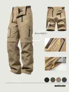 Outdoor Tactical Softshell Pants, Windproof Waterproof Multi-Zip Pockets, Waist Belt Included, Durable for Hiking Skiing Cycling Fishing, Adjustable Waist Pants