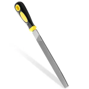 8 Inch Flat Hand Metal File, Metal Files for Steel with  Handle, Durable High Carbon Steel Files Tools for Metal  and Stone Trimming, Shaping, Bastard File with Uniform