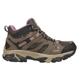 Hi-Tec Womens Apex Lite Mid Waterproof Round Toe Hiking Hiking Casual Boots Ankle Low Heel 1-2" - Brown