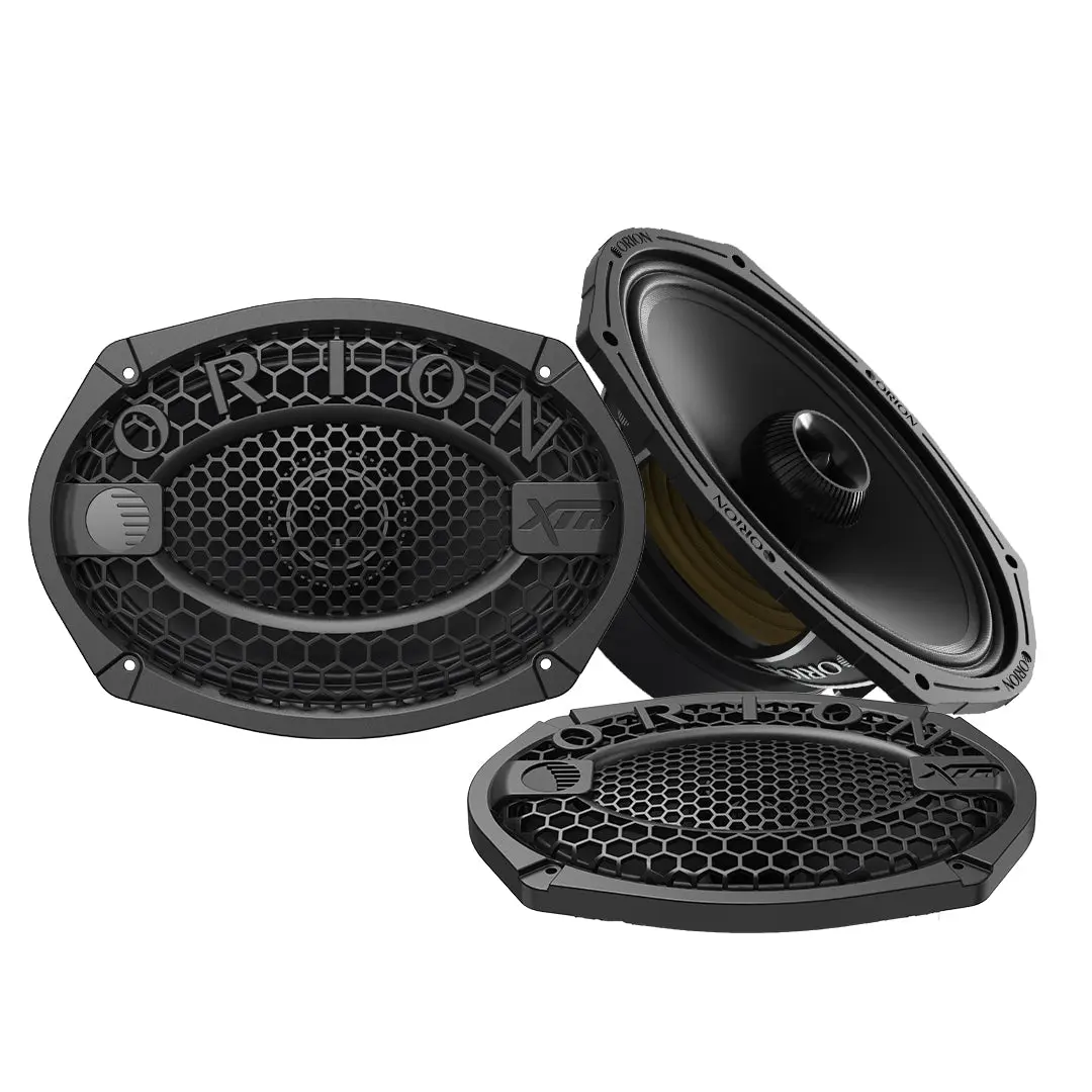 Orion XMT69.2 6x9 in Water-Resistant Midrange Coaxial Car Speakers with Grills, 400W RMS 2-Ohm Pair, Durable Coating, for Car Audio Installation & Aftermarket Stereo Head Unit Use, Aftermarket Stereo Head Unit Speakers, 6X9 Inches