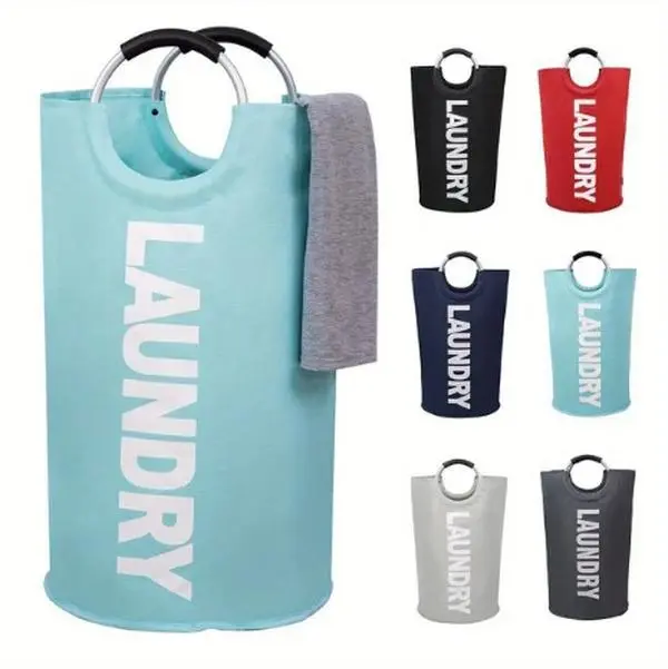 Large Foldable Laundry Basket with Padded Handles
