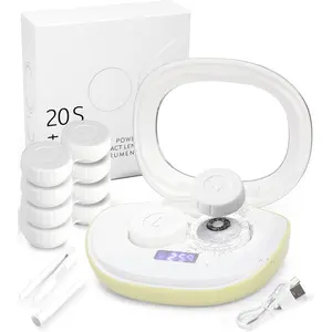 Contact Lens Cleaner, Ultrasonic Contact Lens Cleaning Machine with USB Charger, Timer Display and 5 Contact Solution Cases Kit Replacement for Soft Hard Colored RGP Lenses (Avocado Green)
