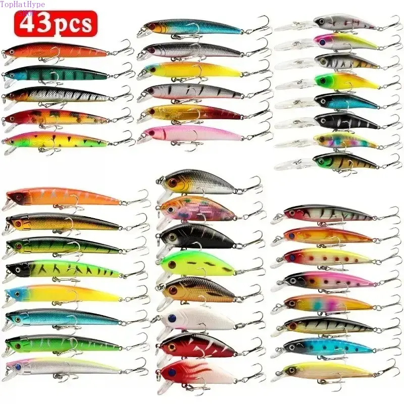 43Pcs Freshwater Torpedo Fishing Lure Set - Vibrant Silicone & Lead Baits, Realistic Swimming Action, Sharp Treble Hooks, Multi-Color Durable Tackle for Trout, Bass, All-Season Outdoor Angling Gear, Father’s Day Gift for Fishing Lovers, Fishing Lures