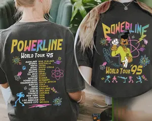 Two Sided Powerline Stand Out World Tour 95 Comfort Colors T-shirt, Vintage Movie Shirt, Retro 90s , 2026 Trip