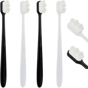 4Pcs Soft Bristle Toothbrush With 20000 Micro Nano Bristles - Extra Soft for Sensitive Teeth, Manual Toothbrush for Adults
