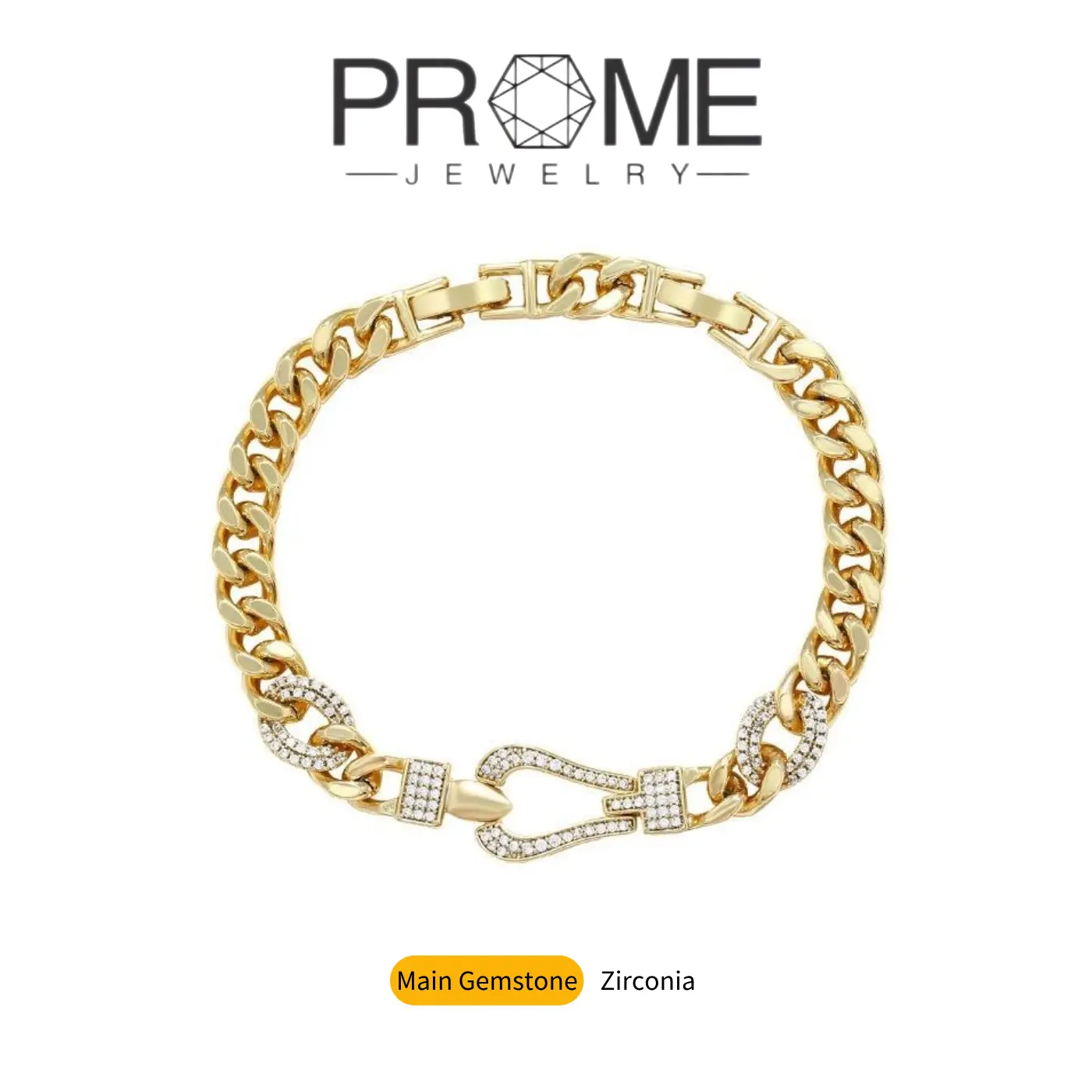 (CB023) Women's 5A Zircon Horseshoe Buckle Bracelet - Vintage, Hypoallergenic, Adjustable Bracelets, Gift-Ready for Birthdays, Stone Bracelets, Jewelry Bracelet