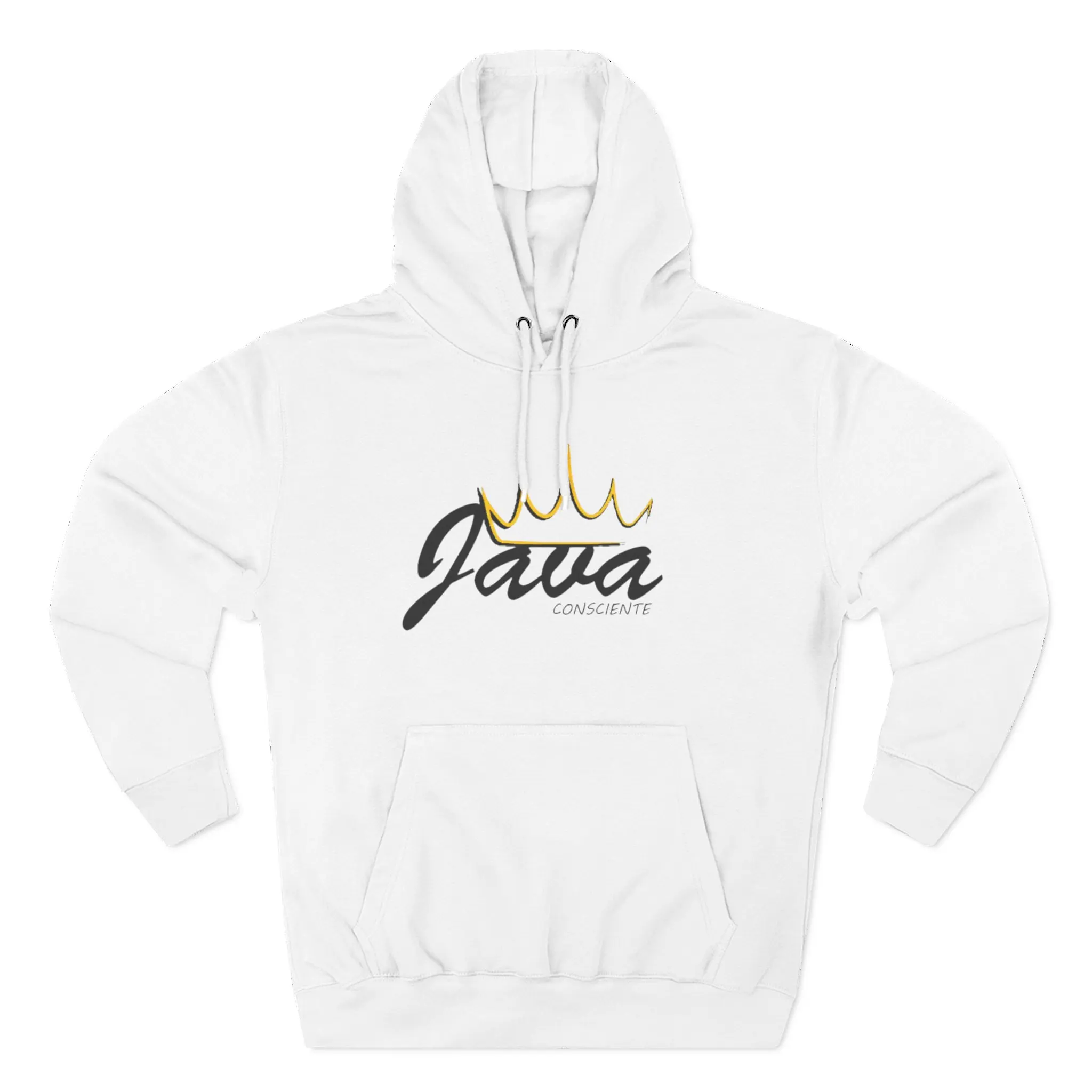 Javaconsciente  Fleece Hoodie, Cozy Sweatshirt for Coffee Lovers, Unisex Pullover, Gift for Birthdays, Warm Winter Wear, Stylish Casual Outfit